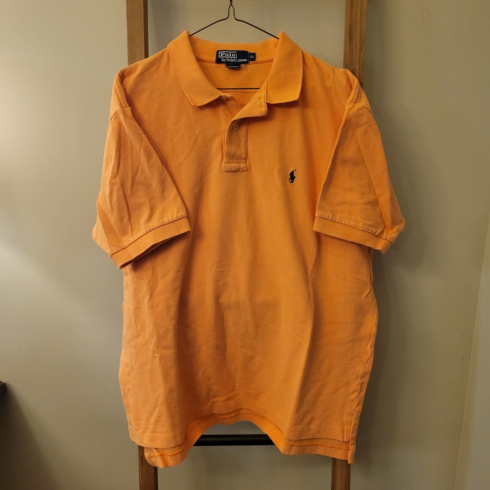 Mens XL Polo By Ralph Lauren Orange Knit Shirt